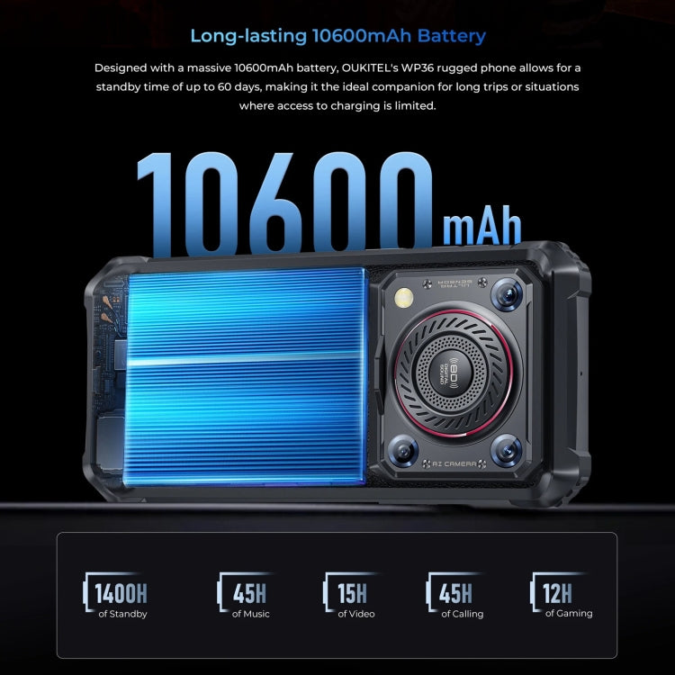 Oukitel WP36, IP68/IP69K, Fingerprint Identification, 10600mAh, 6.52 inch MediaTek MT8788 Octa Core, NFC, OTG, Network: 4G, WP36, 8GB+128GB Oukitel WP36, IP68/IP69K, Fingerprint Identification, 10600mAh, 6.52 inch MediaTek MT8788 Octa Core, NFC, OTG, Network: 4G, WP36, 8GB+128GB